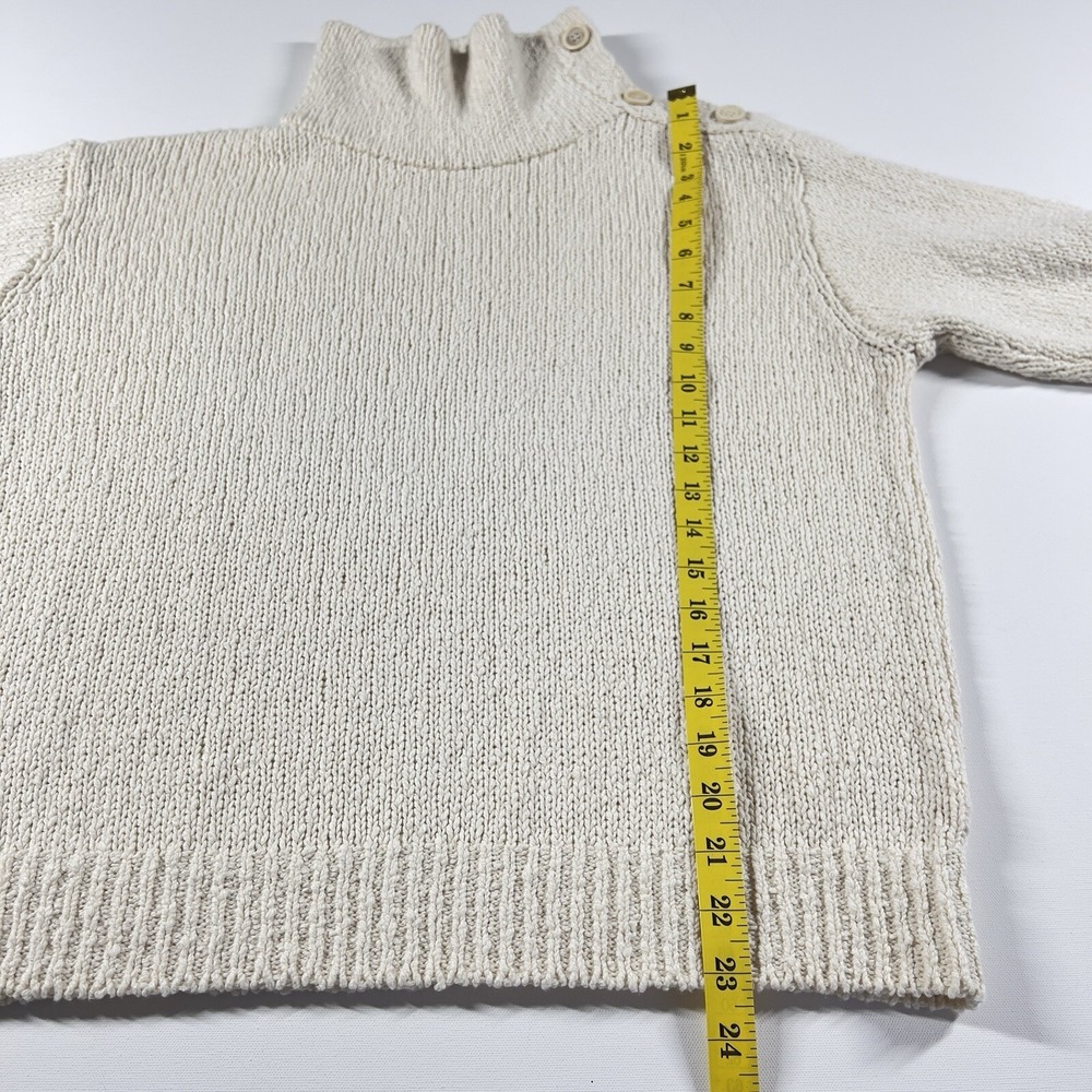 Brunello Cucinelli Womens Sweater Top Ivory Cotton Linen Cottegecore Lace Size L - Picture 14 of 15